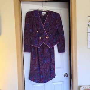 Beautiful Jacket/skirt set, Size 7/8, purple/teal, Brand Act 1
